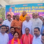 BJP members garlanded statue of Baba Saheb and recited Preamble of Constitution