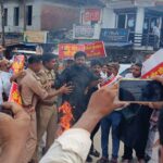 Ashfaq Ahmed led burning of effigy of Gyanesh Kumar; demanding his arrest